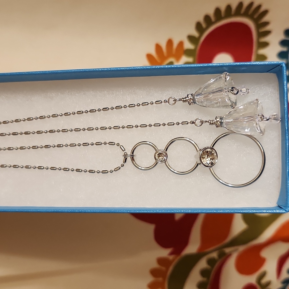Touchstone Crystal Swarovski Melody Convertible, Versitile Lariat Necklace